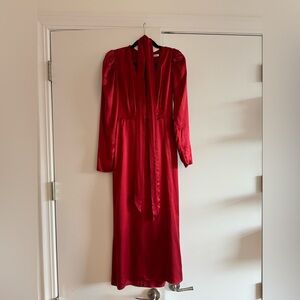 Reformation red silk dress size 4